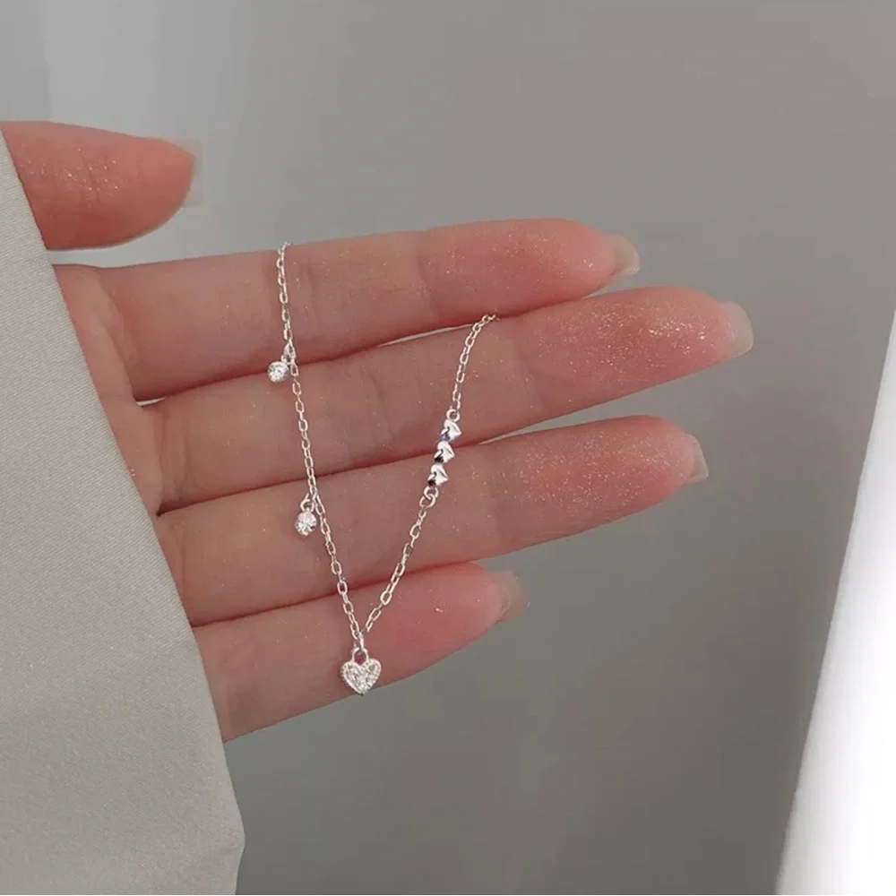 925 Sterling Silver Fashion Temperament Heart Bracelet Jewelry Women Wed…